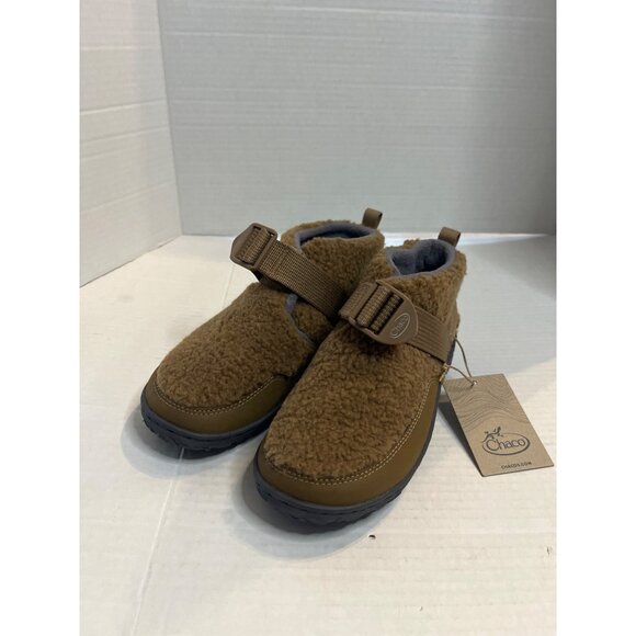 NWT-Chaco Kids Ramble Fluff Natural Brown Shoes 3.5M comfy fleece ankle bootie - Picture 11 of 11